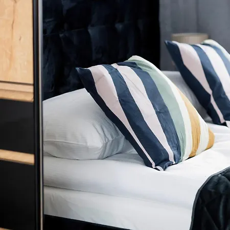 Modern Black & Wooden Near The Airport By Renters Apartment