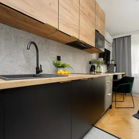 Modern Black & Wooden Near The Airport By Renters * Warszawa